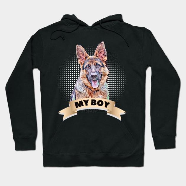 shepherd dog, dog shirt, shepherd dog breed, german shepherd, german shepherd gift, alsatian, herding dog, guard dog Hoodie by Shadowbyte91